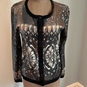 Tory Burch Sequin Merino Wool Sweaterer